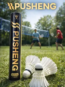 Pusheng Duck Feather Badminton Shuttlecocks Birdies, 12 Pack Speed 77 High Speed Training Badminton Balls, Durable & Stable for Indoor Outdoor Sports