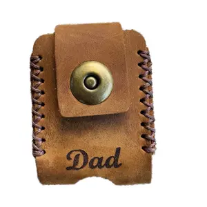 Personalized Leather Lighter Case Compatible Zippo Standard - Durable Lighter Cover and Holder Pouches for Zippo Lighters with Pocket Belt Loop Vintage Desgin in Brown