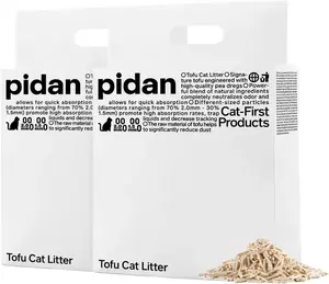 Organic Tofu Cat Litter-5.4lb-4bags-Clumping, 100%Natural Organic, Flushable, Dust-Free, Odor Control, LowTracking, Not Suitable For Automatic Litter Boxes Clean