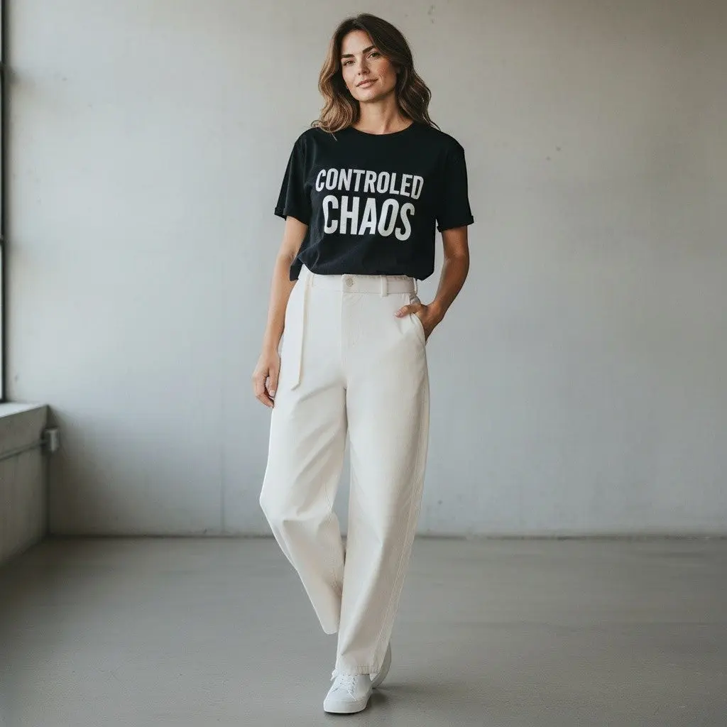 The Everyday Essential — Belted Barrel-Leg Chino Pants