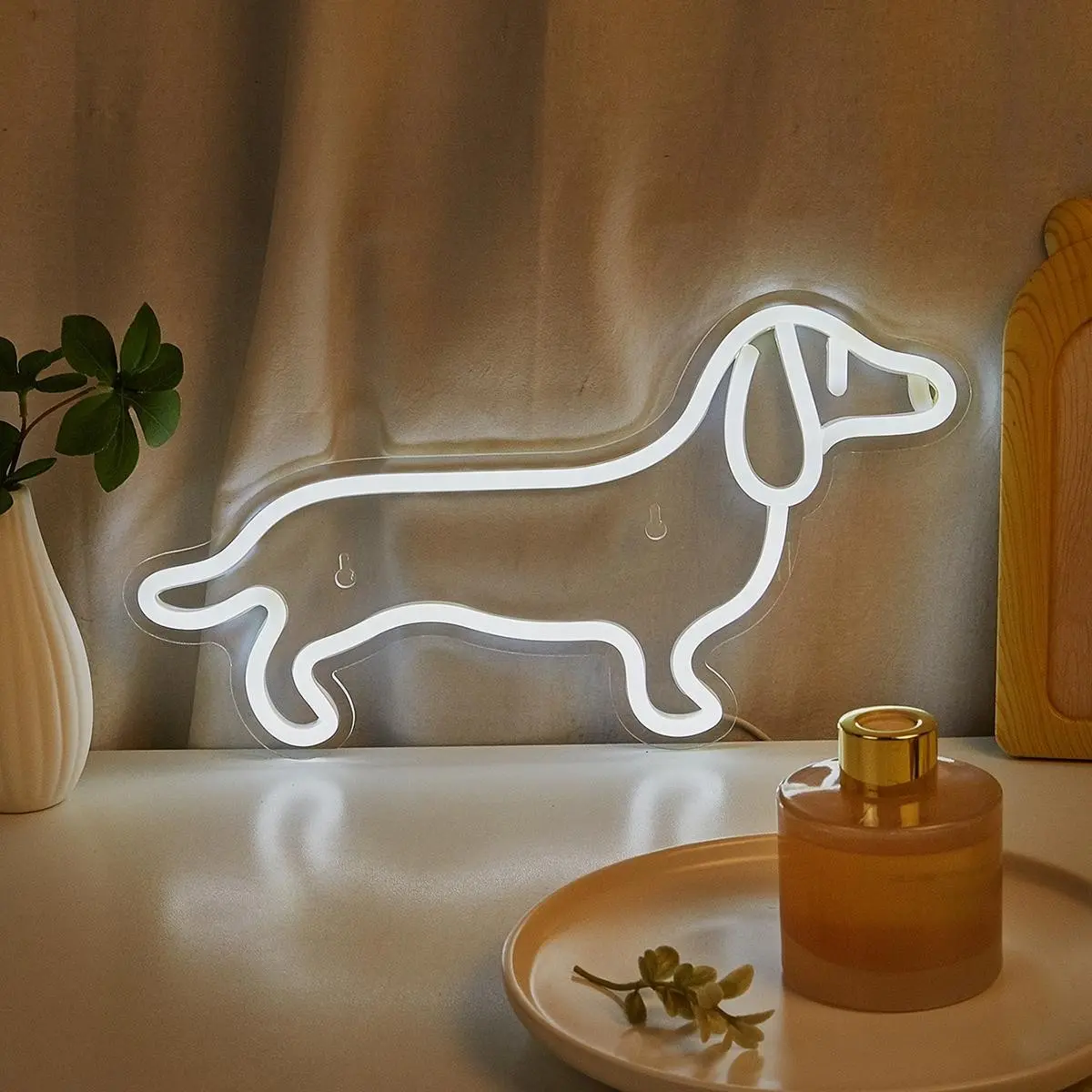 Dachshund Neon Light, Led Neon Lights, Led Lighted, Dimmable Indoor Decor, Decorative Neon Sign, Acrylic Light, USB Powered, Perfect for Festive Pet Room Decoration, Ideal Gift for Holidays