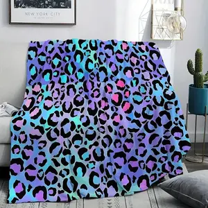 Colorful Leopard Print Blanket, 1 Count Soft Warm Throw Blanket, Air-Conditioned Room Blanket, Warm Nap Blanket For Home & Office