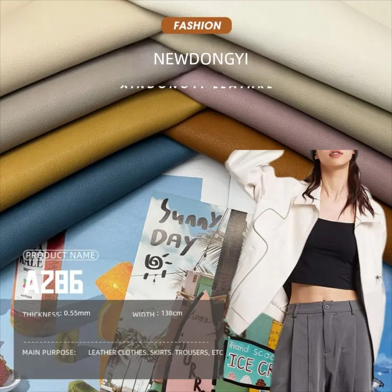 NEWDONGYI Soft PU Leather Fabric, Fine Texture Washable Material, Ideal for Clothing & Bags, Durable & Comfortable, Perfect for Everyday Use