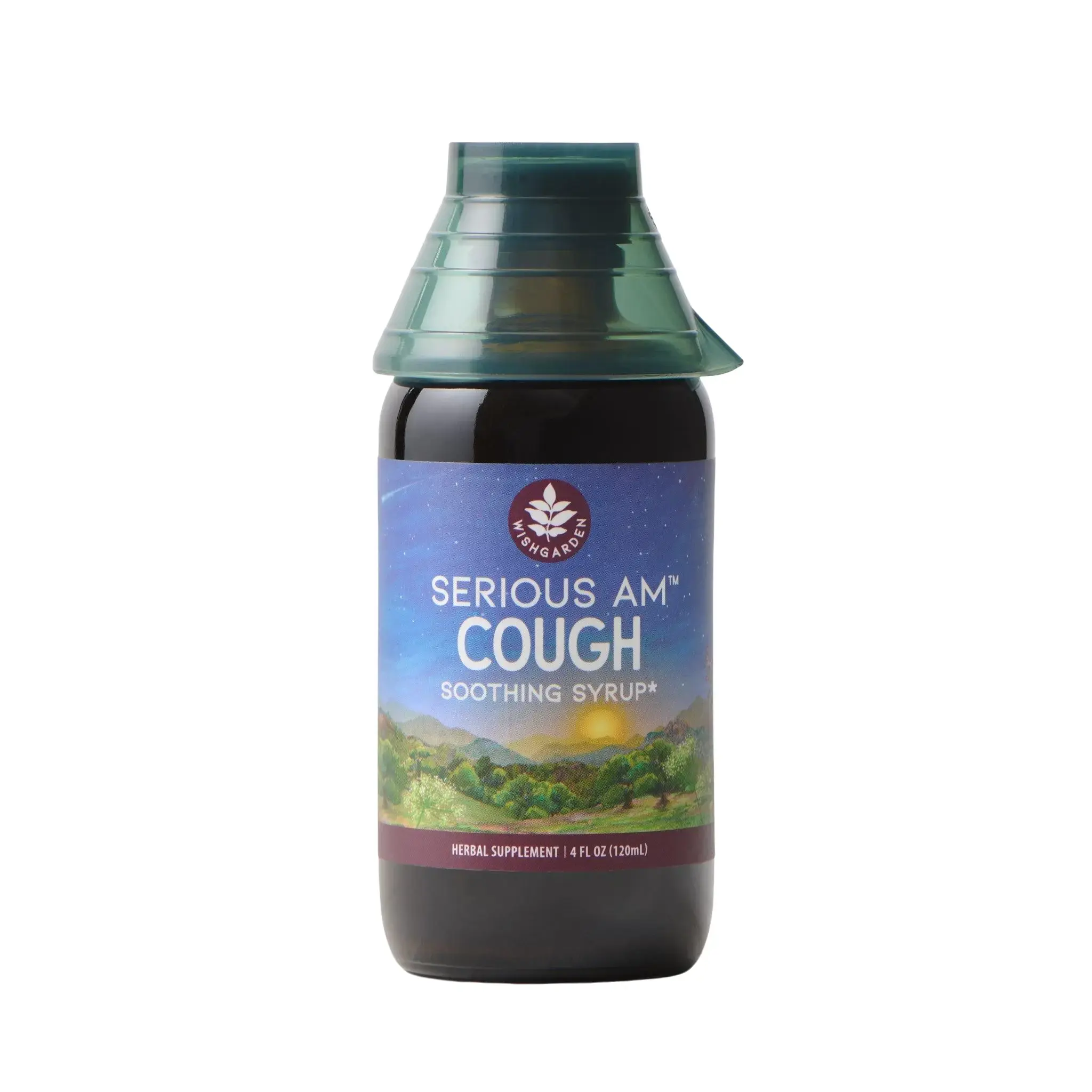 WishGarden Serious AM Cough Soothing Syrup Non-Drowsy Formula with Respiratory Herbs for Bronchiole Irritation and Mucus Normalization 4 fl oz
