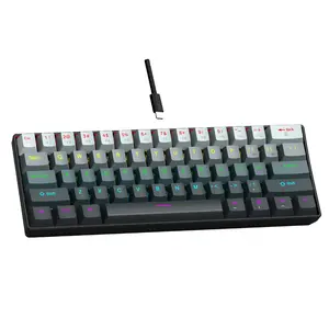 61 Key USB Wired Mechanical Gaming Keyboard Apayado K61, Compact Design, Full Keys Hot Swappable , Blue/Red Switches, E-Sports Office Use, Compact Design, Tactile Feedback Keyboard