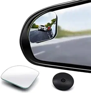 Fan Shaped 2Pcs Blind Spot Mirror - 360 Degree Adjustable HD Glass Mirror, Frameless Convex Design for Any Car, Interior Clip-On Use