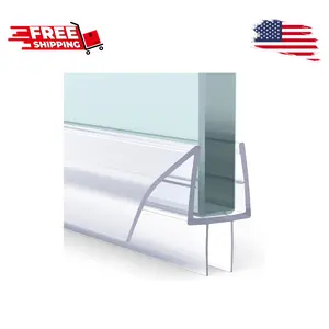 3 PCS Shower Door Bottom Seal for 3/8 Inch Glass - (15.75 Inches x 3), 3 Section Segmented