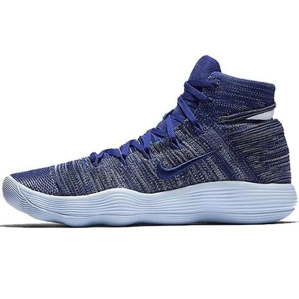 Nike Hyperdunk 2017 Flyknit College Navy Mid Top Basketball Shoes Men's White 917726-400