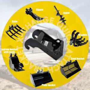 Quick-change attachment bracket for mini excavators, X-Change coupler bracket, heavy-duty steel quick-connect fitting, suitable for Bobcat E-Series mini excavators