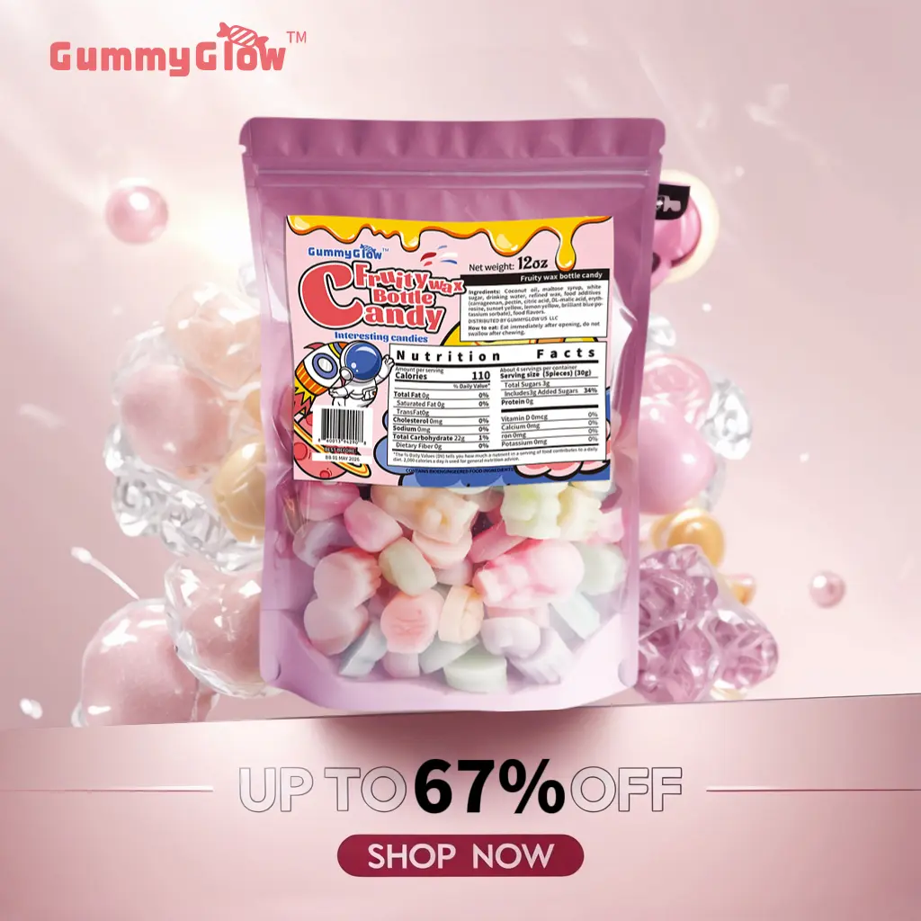 GummyGlow Wax Bottle Candy Gift, 12 oz Bag,Old-School Mini Drinks Snack, Jelly Filled - Variety Fruit Flavor Candy - Viral Wax Candy in various styles for Chewing, Sweet Bonbon Gift, Retro Party Treats ASMR#DealsForYouDayst