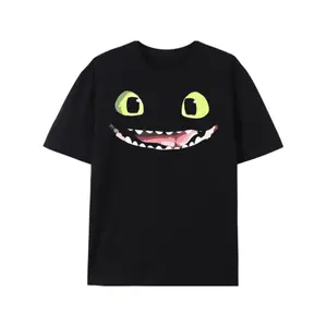 Men's 180gsm Cotton Shortsleeve Tshirt, How to Train Your Dragon Hidden World Toothless Digital Print, Round Neck Regular Fit Casual T-Shirts for Hiking - Size L