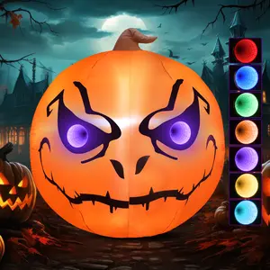 5FT Halloween Decor Pumpkin Light with 3D Infinity Mirror Tunnel Effect, Inflatable Yard Decoration for Indoor Outdoor Parties Garden Lawn Ornaments