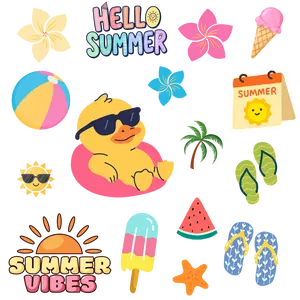 Summer Vibes 8x8 Element sheet UVDTF