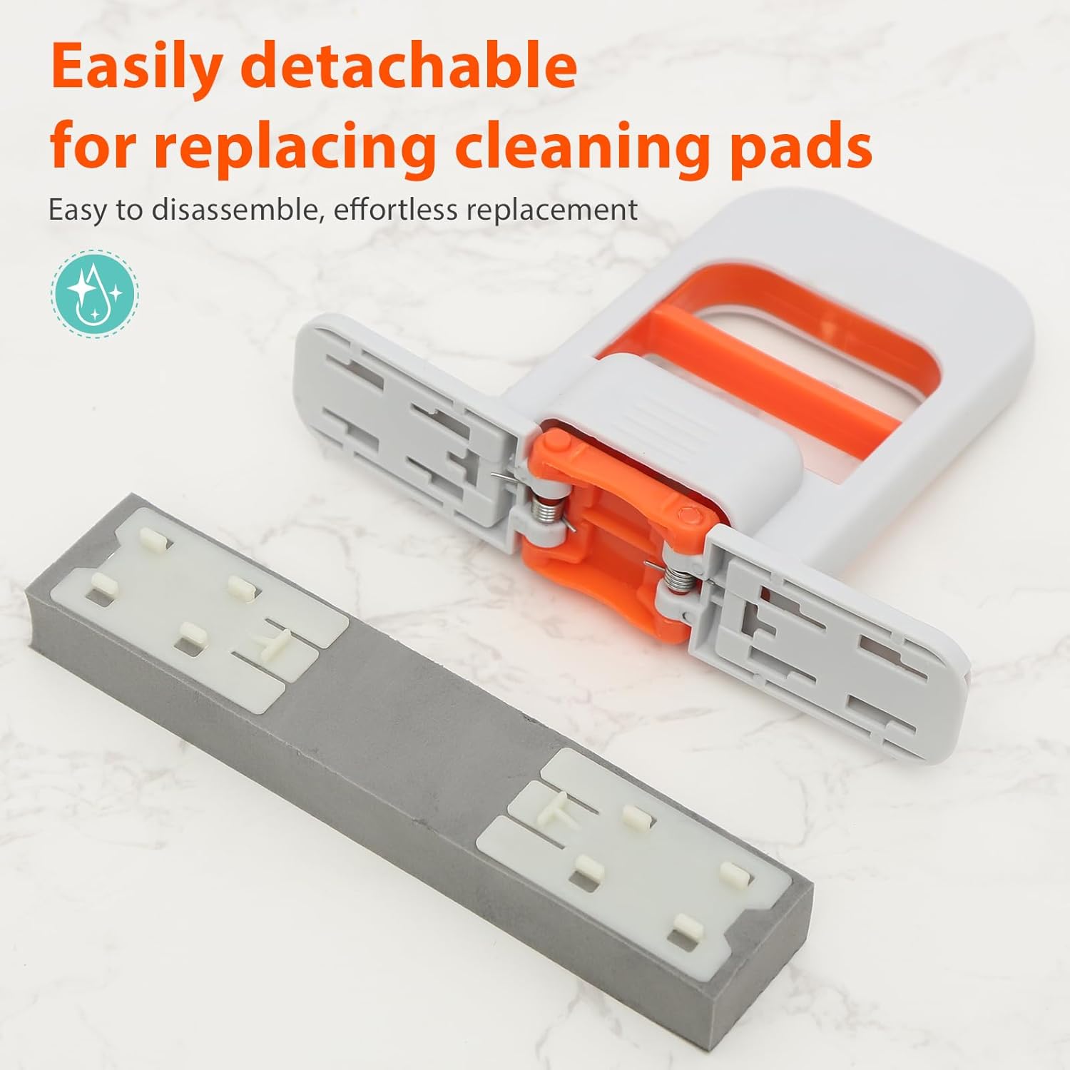 Lazy Cleaning Must Haves: 2026 Mini Mop Upgrade Self Squeezing Portable Floor Cleaner for Small Spaces Bathroom Kitchen Tile Glass, Wet Dry Use Orange, Lightweight Compact Space Saver That Can Stand or Hang