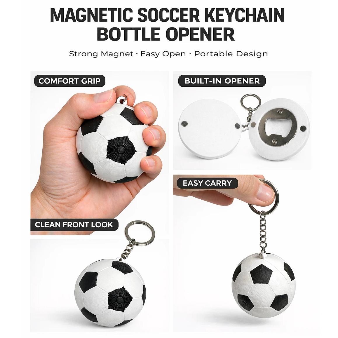 Viral Soccer Keychain! Built-in Bottle Opener + Fridge Magne