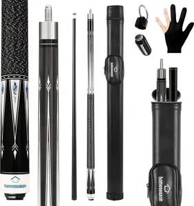 Pool Cue Stick 58" Billiard Cue Sticks Nylon Thread Grip Professional Low Deflection Pool Sticks