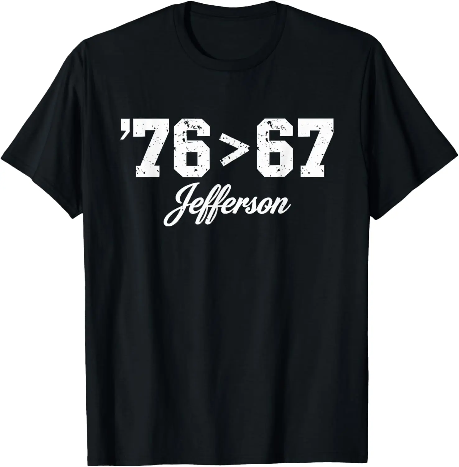 Men's Thomas Jefferson '76-67 Self-Evident Pure Cotton Round Neck Short Sleeve Casual Fitness T-Shirt, Natural Graphic Menswear Top, Gifts for Men