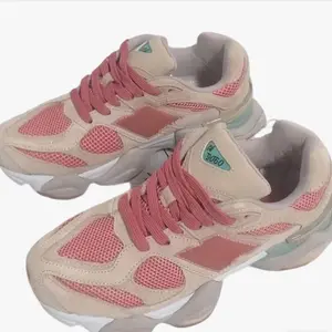 Hot Trend 2025 Unisex Chunky Running Sneakers Pink Mesh & Suede Athletic Shoes with Breathable Cushioning Anti-Slip Sole for Men Women
