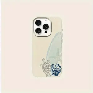 Antique White Leather-Patterned Sea Turtle Shell Ocean-Themed TPU Phone Case - Protective Thick Full-Edge Shockproof Soft Cover for iPhone 17-12,11,X,XS,XS Max, Holiday Gift for Loved Ones, Phone Accessories  soft case