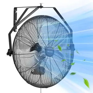 VEVOR 18/20/24/30 Inch Wall-Mount Misting Fan 3-speed High Velocity Max. 7000 CFMWaterproof Oscillating Industrial Wall FanCommercial or Residential for WarehouseGreenhouseWorkshopBlackETL Listed Mist Fan Cooler