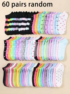 Women's Candy Color Heart & Stripe Socks, Womenswear, Breathable Striped Details, All Season Socks, Fashion Cute Casual Wear, Comfortable Daily Use, Aesthetic