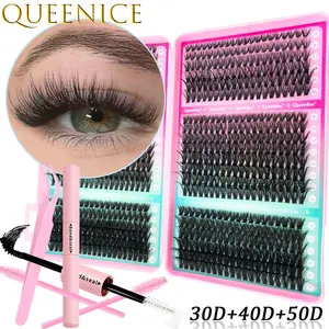 A Kit Containing 800pcs of Lash Clusters for Eyelash Extensions, Featuring Single False Eyelash Clusters in Mixed Lengths of 9-16Mm, with 30D, 40D, And 50D Options, Along with Eyelash Glue And Tweezers. These Are Reusable, Easy to Apply