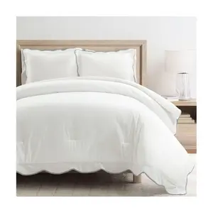 Lush Decor Coas tal Chic Scallo p Edge Comforte r Set- K/Cal K