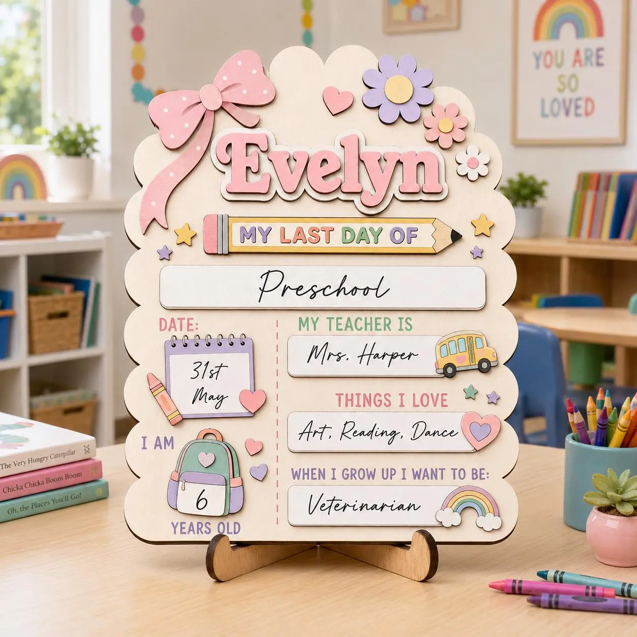 Personalized First Last Day of School Cloud Sign, Reusable Dry Erase Keepsake, Back to School Board, Back to School Idea Gifts for Kids, Class of 2026, First Day of School Sign