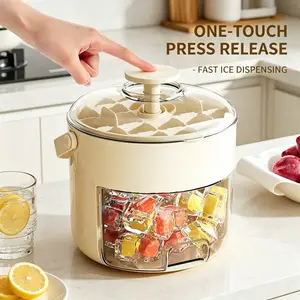 Viral TikTok Ice Cube Maker with Storage Bin, Leakproof & Easy Release Ice Bucket with Lid & Handle, Food-Safe BPA-Free Container for Cocktails, Whiskey, Summer Drinks, Must-Have Home Bar Accessory