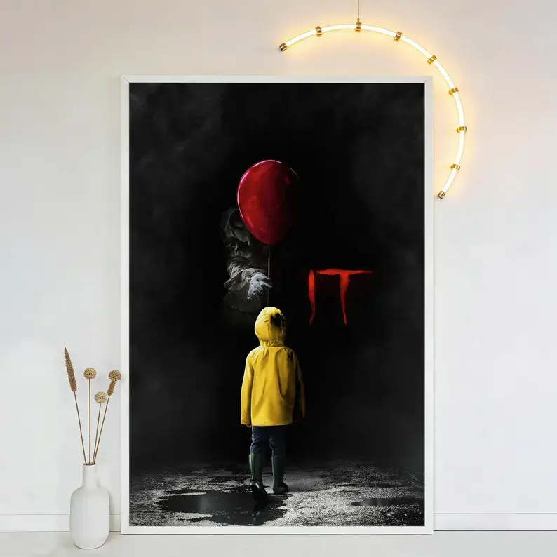 2017 It Movie Poster, Artistic HD Waterproof Photo Paper Print, Dining Room Wall Art, Wall Picture Decor, Decorative Artwork, Home Inspo Modern Interior Accent for Living Room-Bedroom