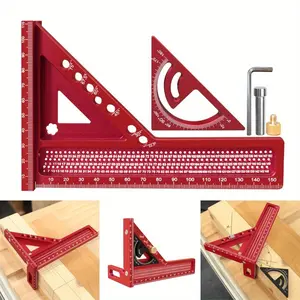 Extended Thick Multi Angle Woodworking Square Ruler, Marking Ruler, Woodworking Triangle Ruler, 2-in-1 Combination Triangle Ruler, Marking Ruler, Woodworking Square Protractor