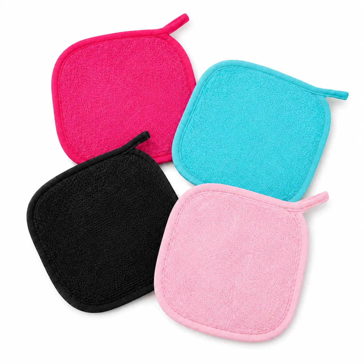 4 PCS Ultra Soft Flannel Facial Wash Cloths High Water Absorbent Small Square Towels Reusable Makeup Remover Wipes Multi-purpose Cleansing Face Towels for Daily Skincare Home Beauty Personal Care