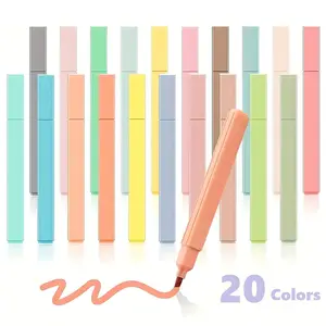 20pcs Pastel Aesthetic Highlighters, Marker Highlighter, Chisel Tip, No Bleed Feature Bible Highlighter, Assorted Colors, Journaling School & Office Supplies