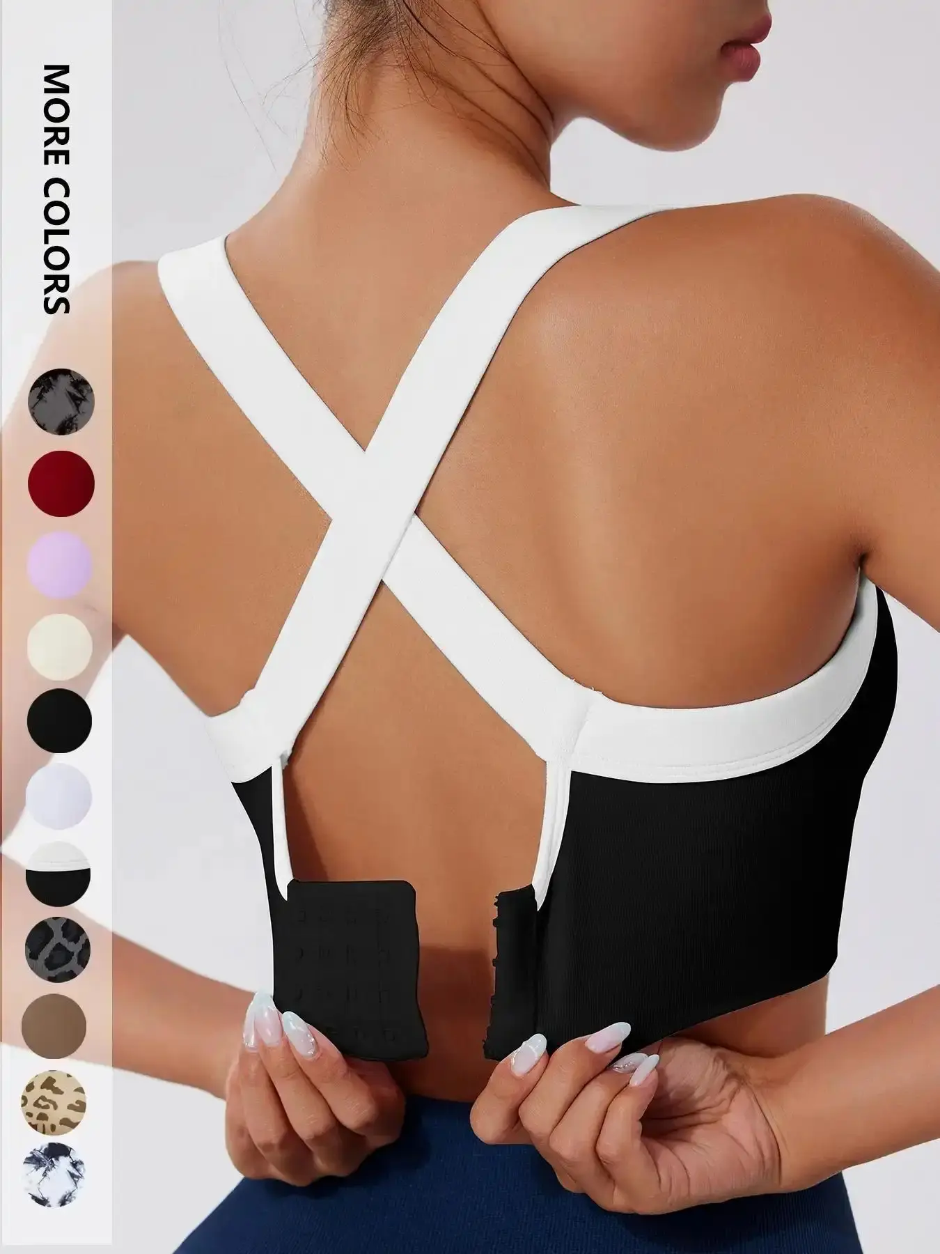 Women's Solid Criss Cross Wireless Yoga Sports Bra, Breathable Comfortable High Stretch, Wireless Sports Bras, Sporty Style for All Seasons, Indoor & Outdoor Wear Spring Fall Sundress Low Rise Mini Dress Commuter Jacket