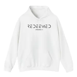Redeemed Christian Hoodie – Faith Based Bible Verse Pullover, Chosen Jesus Graphic Hoodie, Religious Streetwear, Unisex Christian Apparel, Inspirational Gift for Men and Women