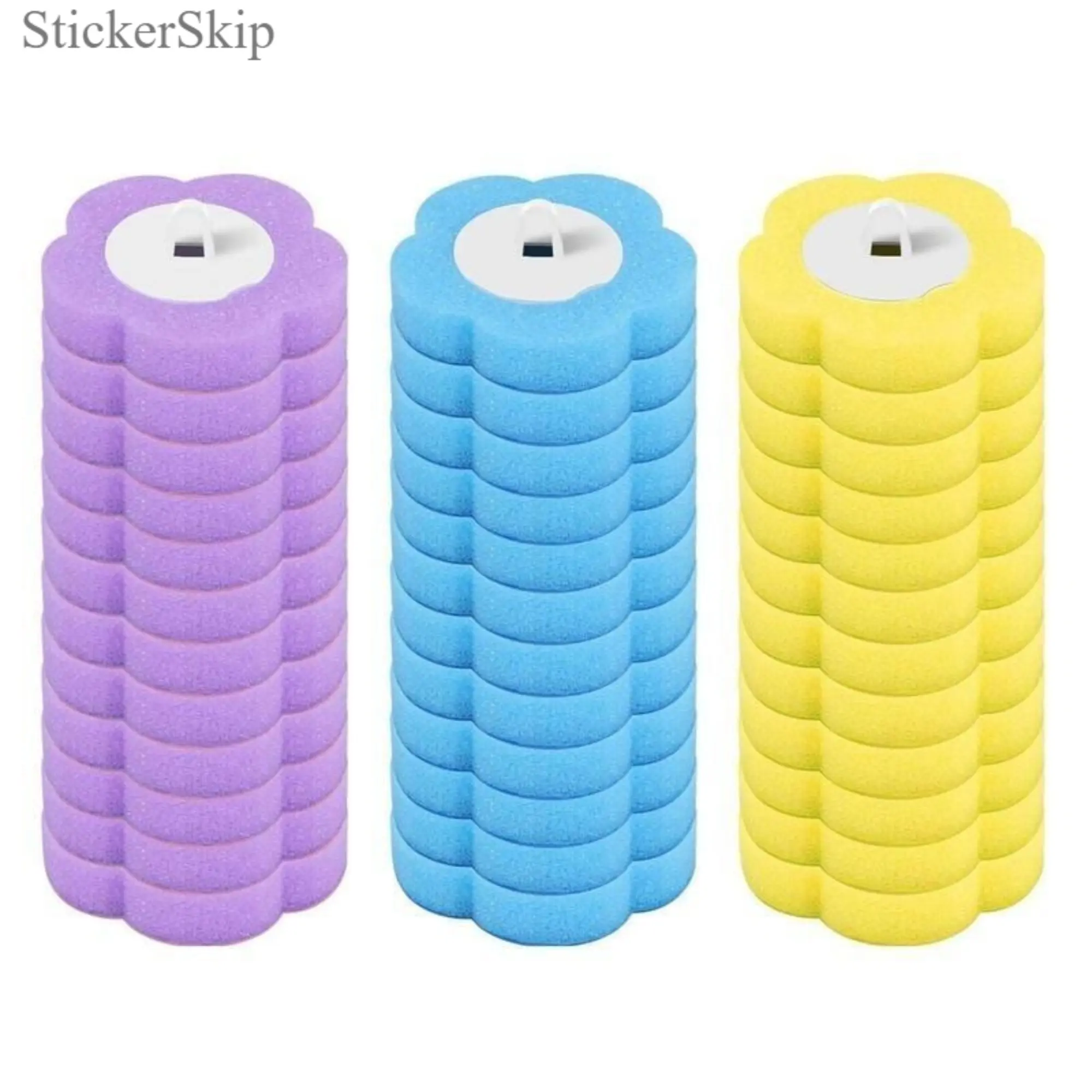 2026 NEW Disposable toilet brush replacement heads, 6 packs/12 packs, three-layer sponge brush heads, suitable for bathroom cleaning, a household essential, convenient and efficient. (Brushes not included)