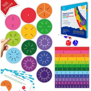 166 count  Fractions Activities Class Set - Strips & Tiles,  Manipulatives, Circles, Bars, Tools for , Math Manipulatives