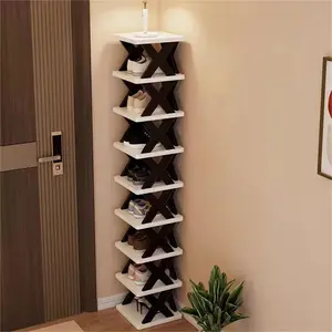 Corner Shoe Rack Organizer, Storage Shoe Shelf, 9-Tier 8-Cube Stackable Storage, DIY Install, Space-Saving Standing Cabinet, Fits Bedroom Hallway Living Room Dormitory