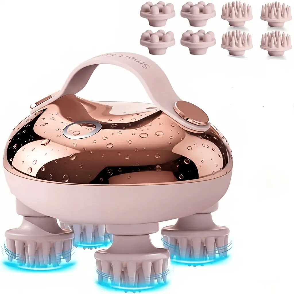 Cordless Scalp Massager HairGrowth with 3 kneading Modes, Waterproof HeadMassager with 8 Claws for Deep Cleansing,HeadScratcher,Body Massager for Stress Relief, Cat Massager trend new lymphatic drainage oil therapy dog Scalp Stimulator Removable