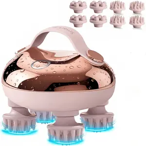 Cordless Scalp Massager HairGrowth with 3 kneading Modes, Waterproof HeadMassager with 8 Claws for Deep Cleansing,HeadScratcher,Body Massager for Stress Relief, Cat Massager trend new lymphatic drainage oil therapy dog