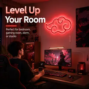 Cloud Anime Neon Sign-Akatsuki LED Neon Light, GameNeon Sign, Easy to Hang and Adjustable Brightness WallSign for Bedroom Game Room Party New Year's Gift HolidayBirthday Gift Multi-Speed Adjustable Smart Device