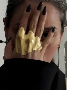 New Irregular Pleated Joint Ring, Cool Unique Design, High-End Elegant Finger Ring, Fashionable Jewelry for Women, Statement Rings