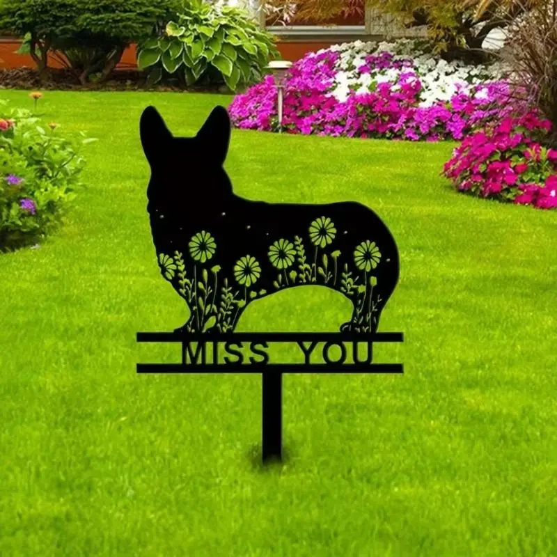 Corgi Design Garden Sign, Pet Grave Marker, Elegant Sympathy Sign, Perfect Pet Loss Gift, Stylish Yard Art Decor