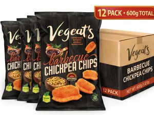 Chickpea Chips 12 Pack Barbecue Gluten Free Vegan High Protein Snack 50g