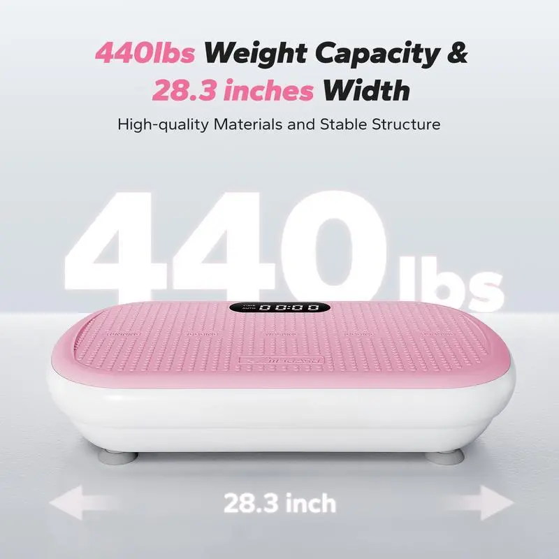 Vibration Plate for Whole Body Workout with ABS Anti-Slip Surface, 440lbs Capacity Exercise Machine with LED Display, Bluetooth Remote & Yoga Resistance Bands, Vibration Plates, Balance Training, Anti-Slip Base, Fitness For Everyone