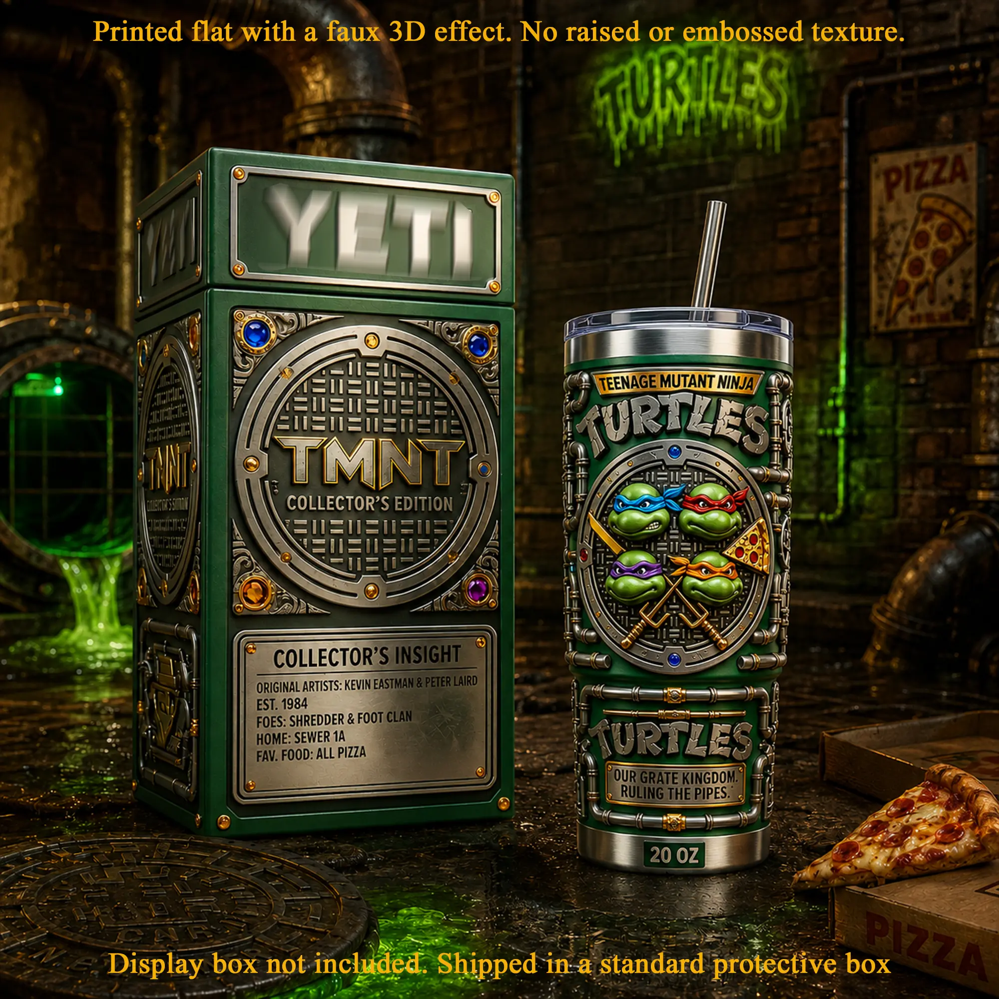 Teenage Mutant Ninja Turtles 20oz Tumbler, TMNT Collector’s Edition Insulated Travel Cup, Leonardo Raphael Michelangelo Donatello Graphic, Stainless Steel Hot Cold Drink Tumbler, Retro Cartoon Fan Gift