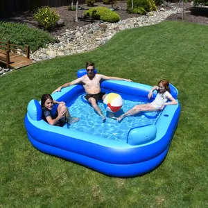 Inflatable Pool with Seats and Headrests 8' x 8'