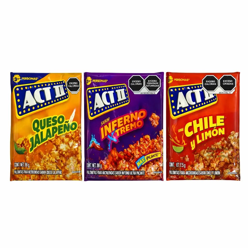 ACT II MEXICAN POPCORN - AUTHENTIC MEXICAN SNACK - PRODUCT OF MEXICO