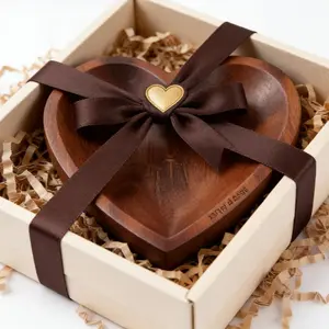 Handcrafted Wooden Heart Prayer Bowl with 24 Prayer Cards | Christian Gift for Home & Church