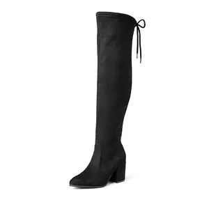 Dream Pairs Women's Over the knee Block Heel Boots